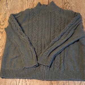 LL Bean Cardigan In Olive Green XL
